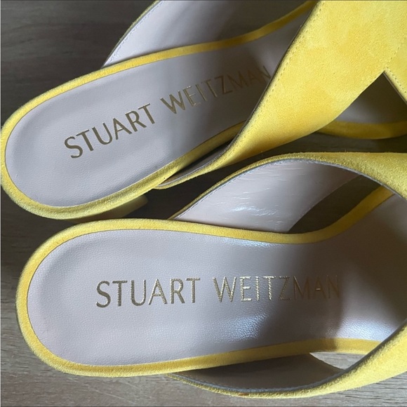 Stuart Weitzman NWOT Aletha Sunflower Yellow Suede Slide Sandals! Size 7 - Picture 7 of 8